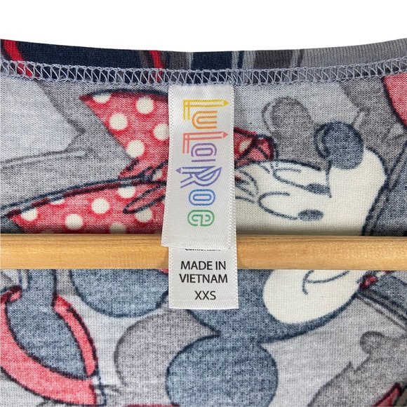 LuLaRoe Minnie Mouse Classic T Size XXS Red Gray Black Classic Tee Short Sleeve - Picture 3 of 6